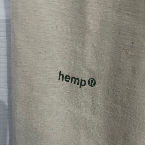 Lululemon Cream Hemp Linen Drawstring Pants Size M 34" Inseam Adjustable Waist - Picture 3 of 7